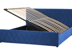 Letto contenitore Velluto ROCHEFORT 180 x 200 cm Blu marino