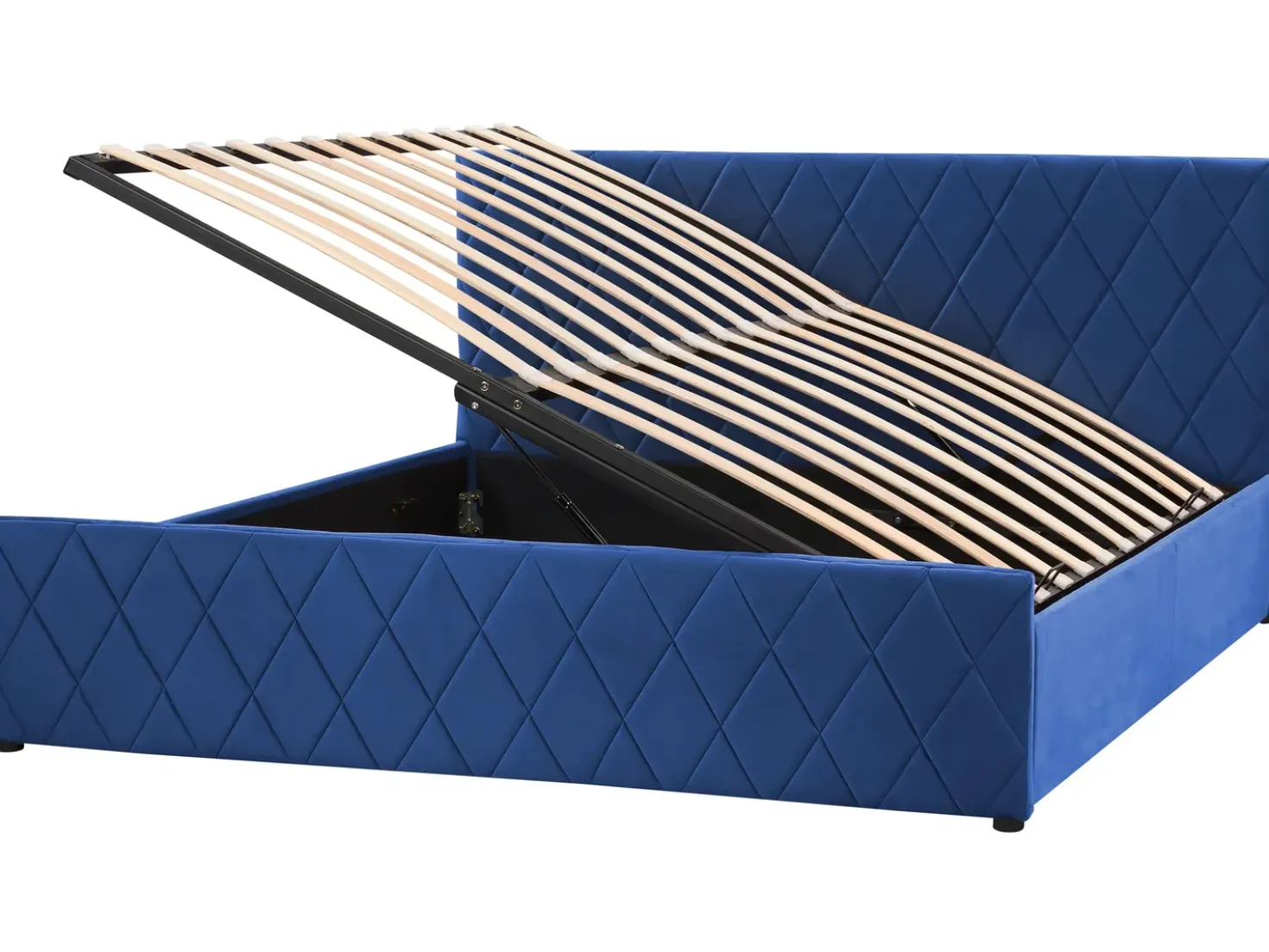 Letto contenitore Velluto ROCHEFORT 180 x 200 cm Blu marino