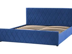 Letto contenitore Velluto ROCHEFORT 180 x 200 cm Blu marino