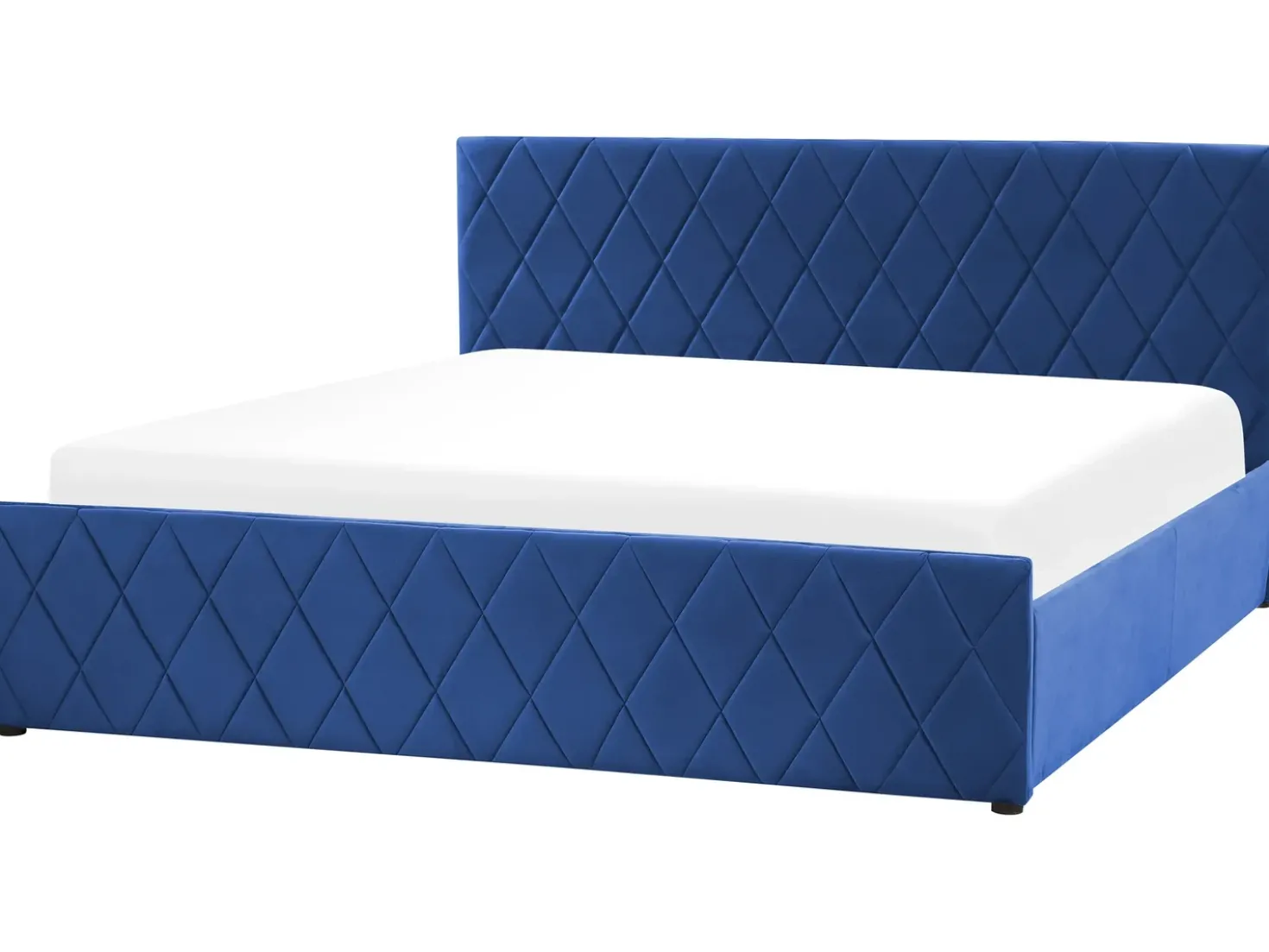 Letto contenitore Velluto ROCHEFORT 180 x 200 cm Blu marino