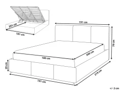 Letto contenitore Velluto BOUSSE 180 x 200 cm Grigio scuro