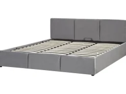 Letto contenitore Velluto BOUSSE 180 x 200 cm Grigio scuro