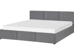 Letto contenitore Velluto BOUSSE 180 x 200 cm Grigio scuro