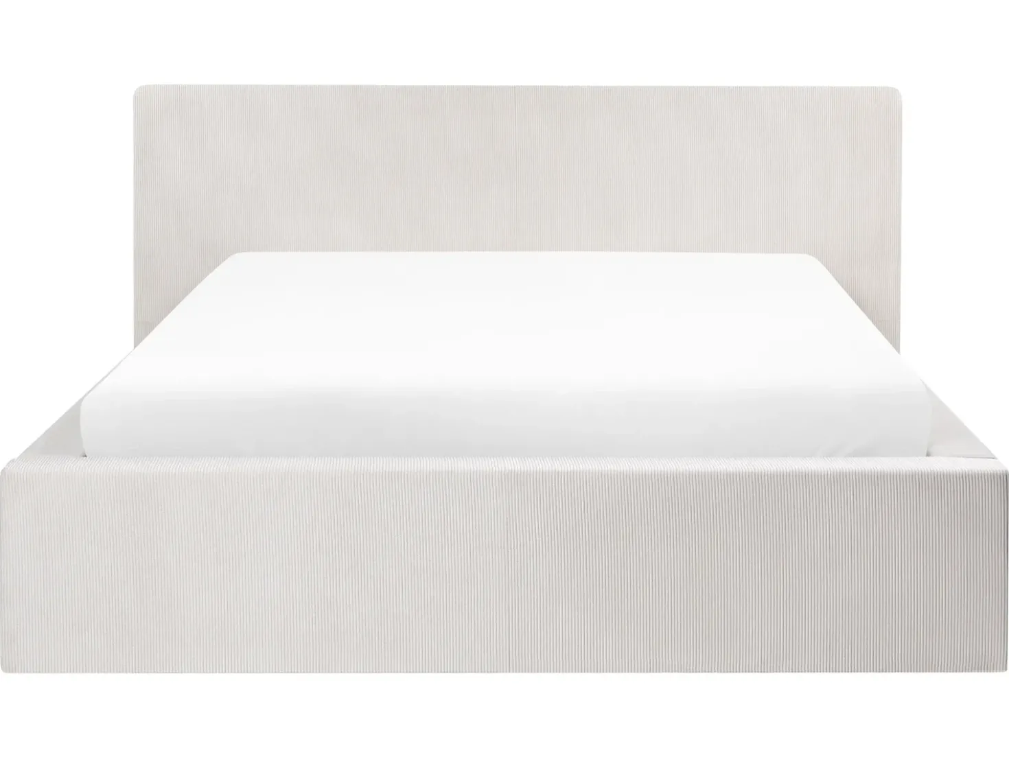 Letto contenitore Velluto a coste LILLEBONNE 160 x 200 cm Beige chiaro