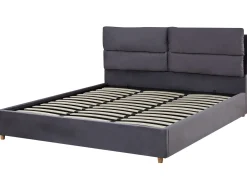 Letto contenitore Velluto BATILLY 180 x 200 cm Grigio