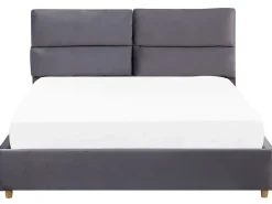 Letto contenitore Velluto BATILLY 180 x 200 cm Grigio