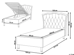 Letto contenitore Velluto METZ 90 x 200 cm Rosa pastello