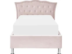 Letto contenitore Velluto METZ 90 x 200 cm Rosa pastello