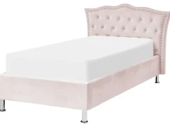 Letto contenitore Velluto METZ 90 x 200 cm Rosa pastello