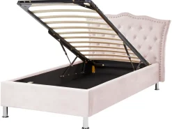 Letto contenitore Velluto METZ 90 x 200 cm Rosa pastello