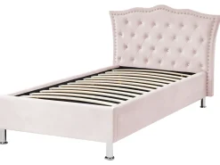 Letto contenitore Velluto METZ 90 x 200 cm Rosa pastello