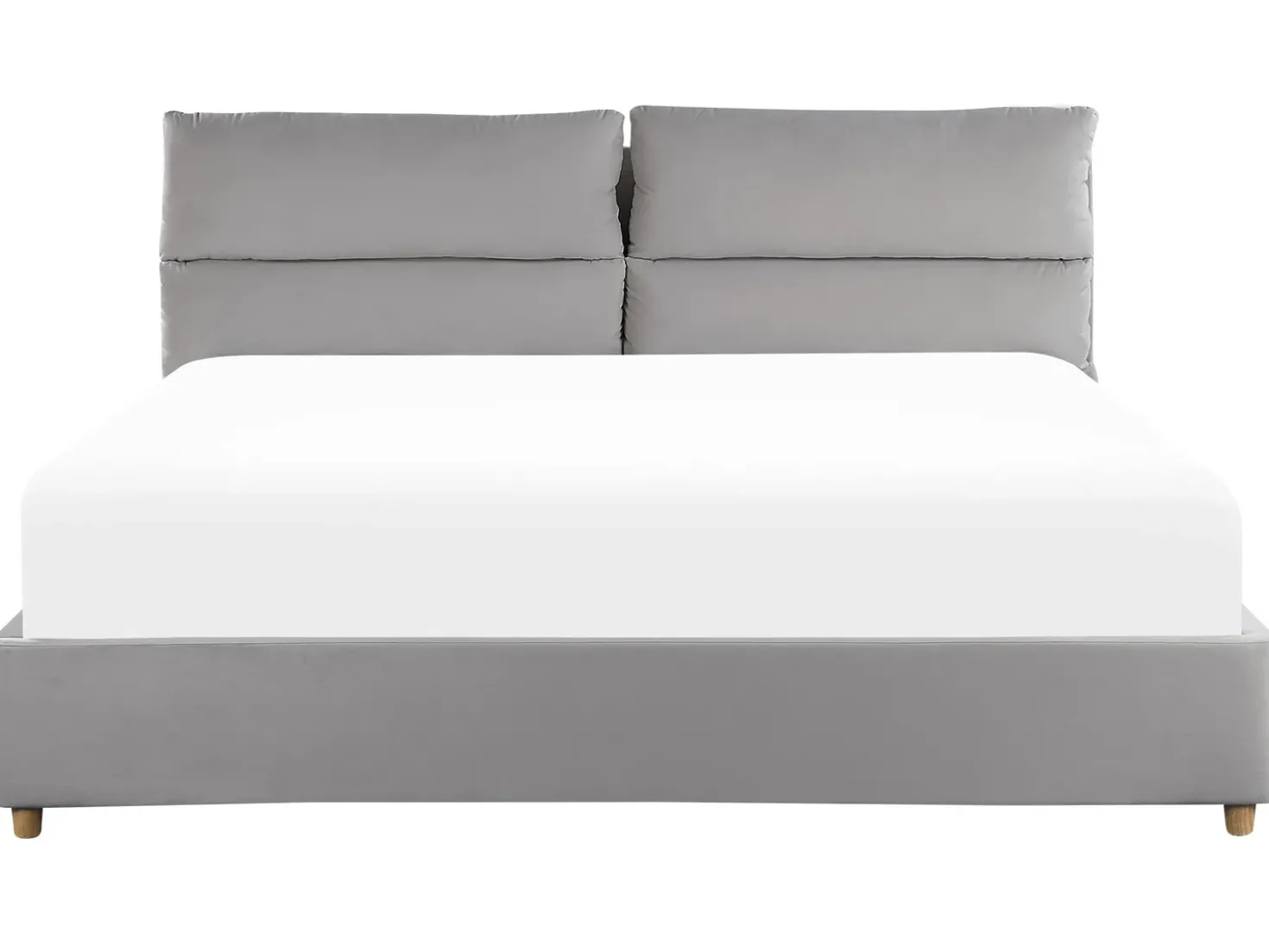 Letto contenitore Velluto BATILLY 180 x 200 cm Grigio chiaro