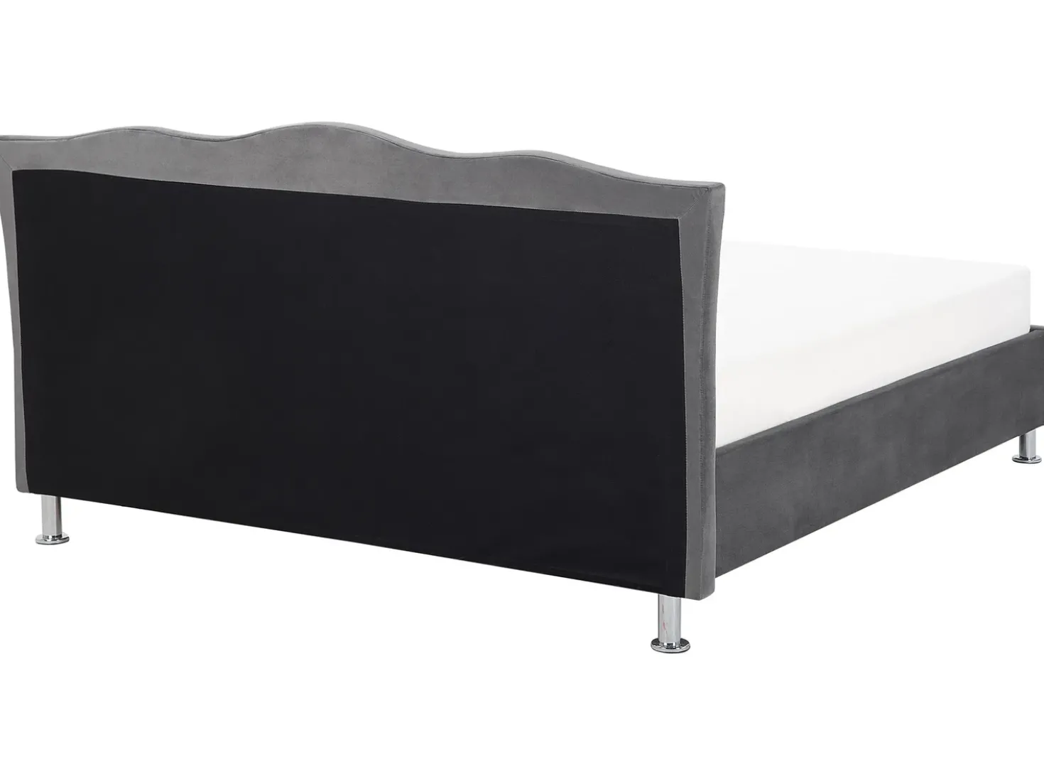 Letto contenitore Velluto METZ 160 x 200 cm Grigio scuro