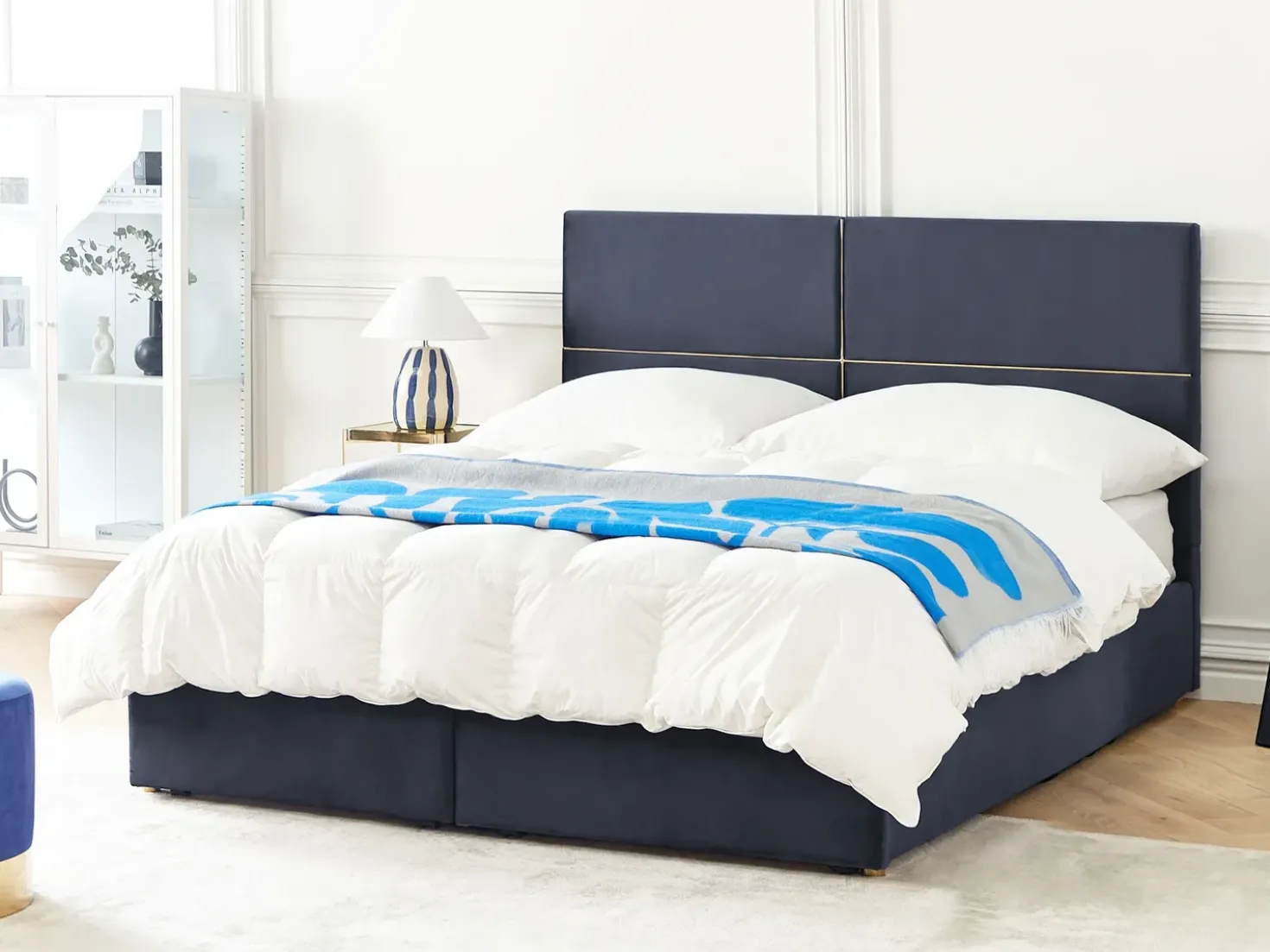 Letto contenitore Velluto VERNOYES 180 x 200 cm Nero