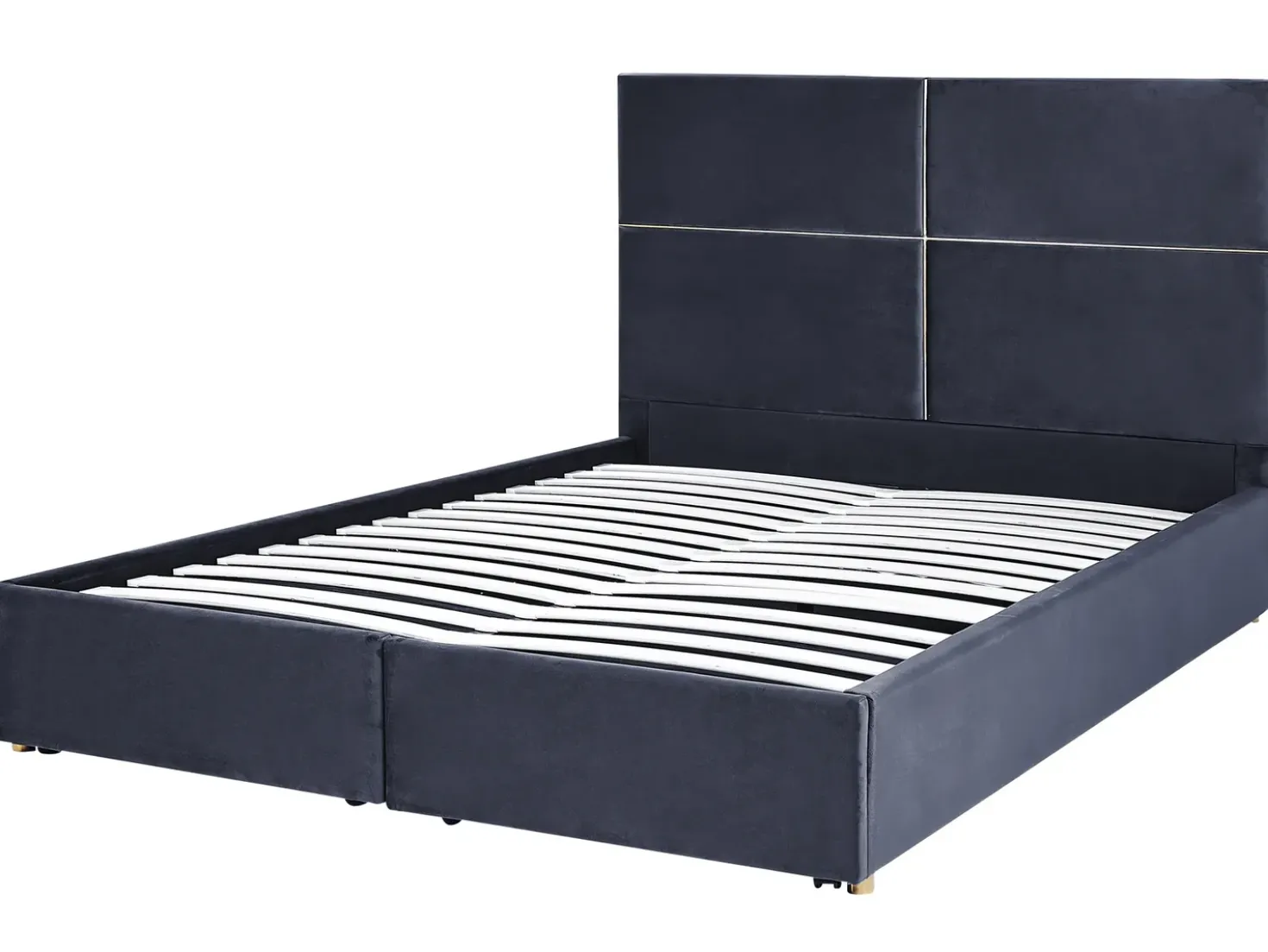 Letto contenitore Velluto VERNOYES 180 x 200 cm Nero