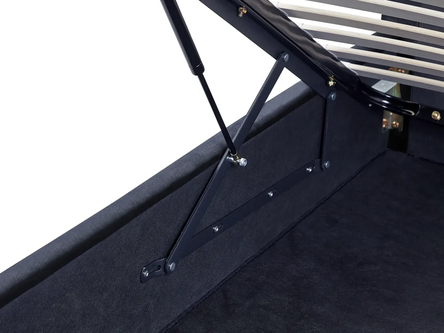 Letto contenitore Velluto VERNOYES 180 x 200 cm Nero