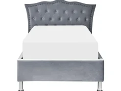 Letto contenitore Velluto METZ 90 x 200 cm Grigio