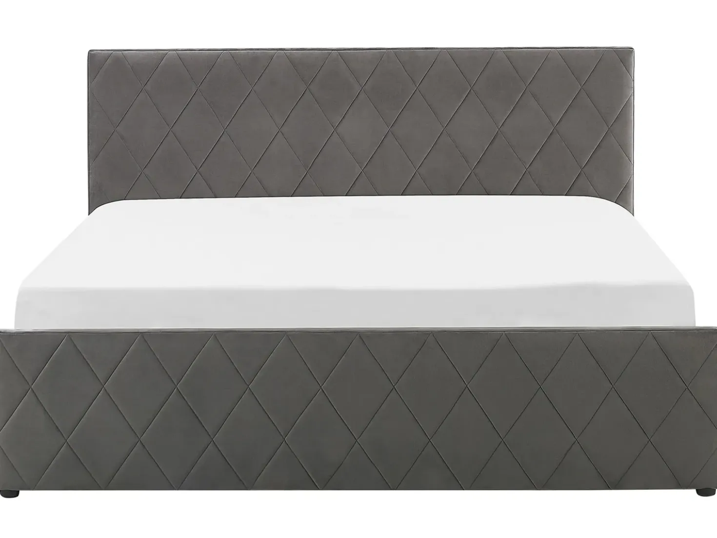 Letto contenitore Velluto ROCHEFORT 180 x 200 cm Grigio