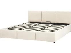 Letto contenitore Velluto BOUSSE 180 x 200 cm Beige chiaro