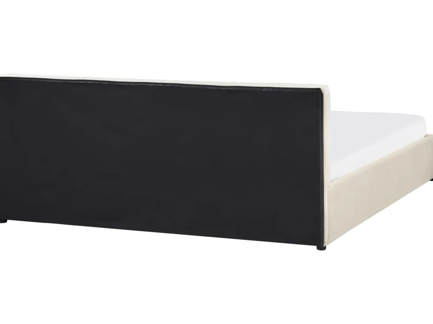 Letto contenitore Velluto BOUSSE 180 x 200 cm Beige chiaro