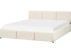 Letto contenitore Velluto BOUSSE 180 x 200 cm Beige chiaro