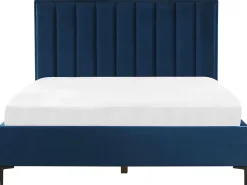 Letto contenitore Velluto SEZANNE 180 x 200 cm Blu marino