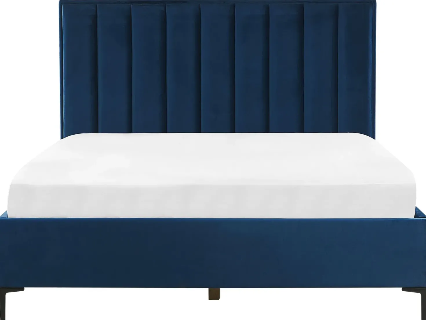 Letto contenitore Velluto SEZANNE 180 x 200 cm Blu marino