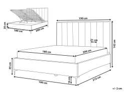 Letto contenitore Velluto SEZANNE 180 x 200 cm Blu marino