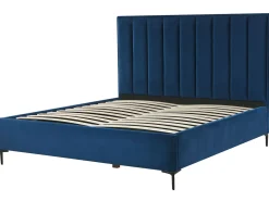 Letto contenitore Velluto SEZANNE 180 x 200 cm Blu marino