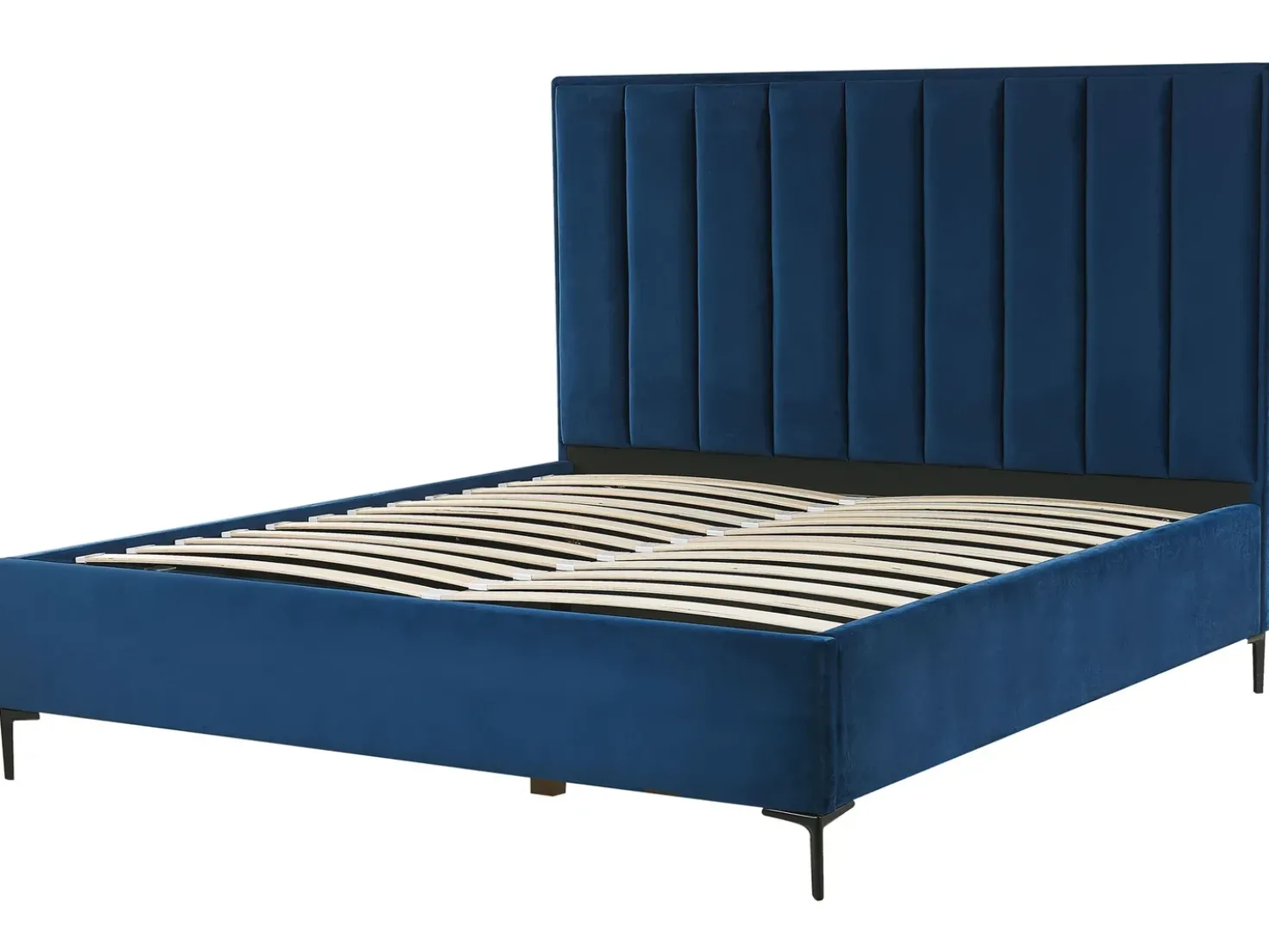 Letto contenitore Velluto SEZANNE 180 x 200 cm Blu marino
