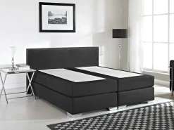 Letto Continentale Pelle sintetica PRESIDENT 180 x 200 cm Nero
