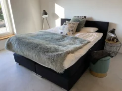 Letto Continentale Tessuto PRESIDENT 180 x 200 cm Nero