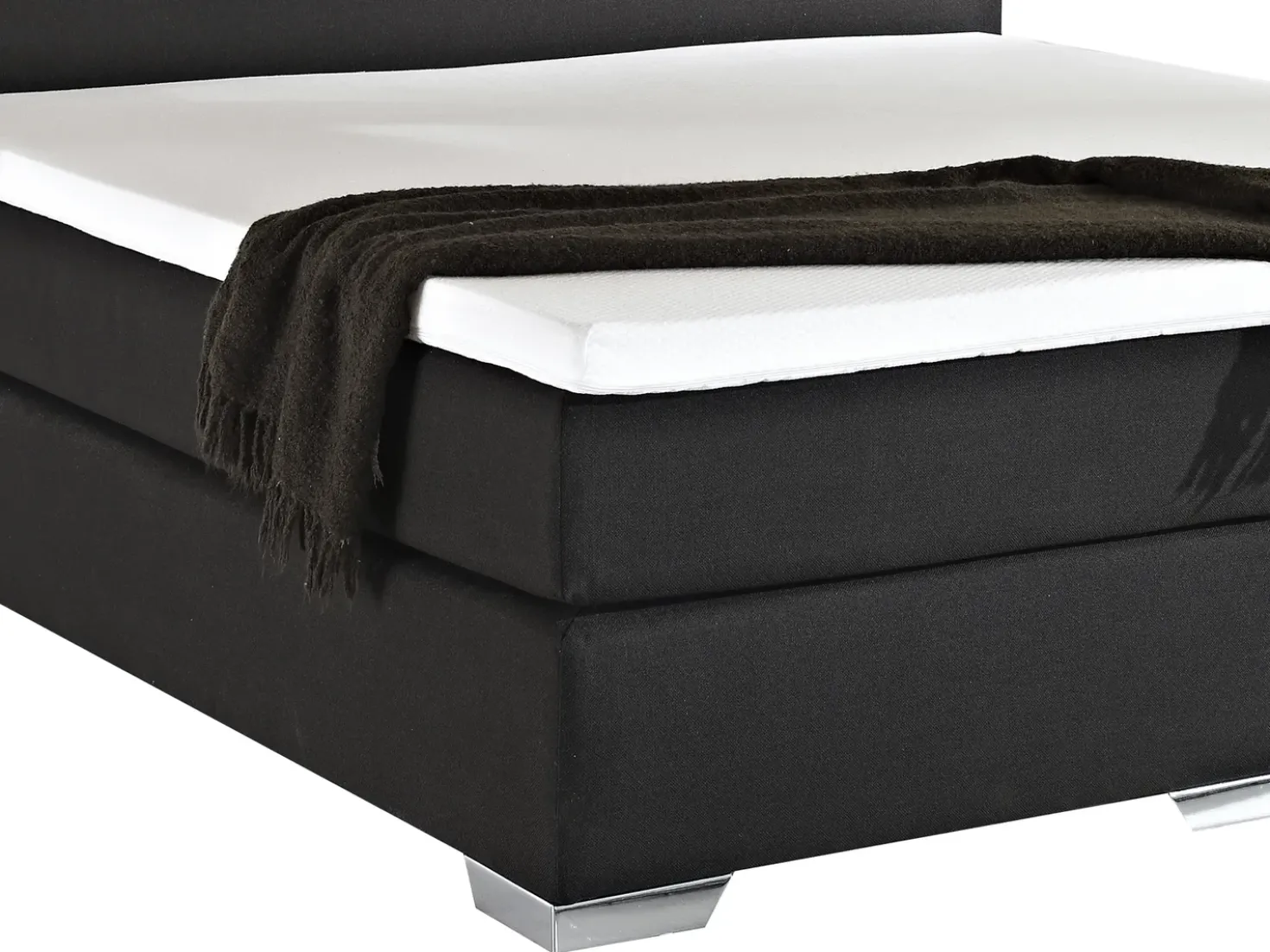 Letto Continentale Tessuto PRESIDENT 180 x 200 cm Nero