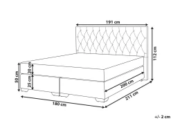 Letto Continentale Tessuto DUCHESS 180 x 200 cm Grigio chiaro