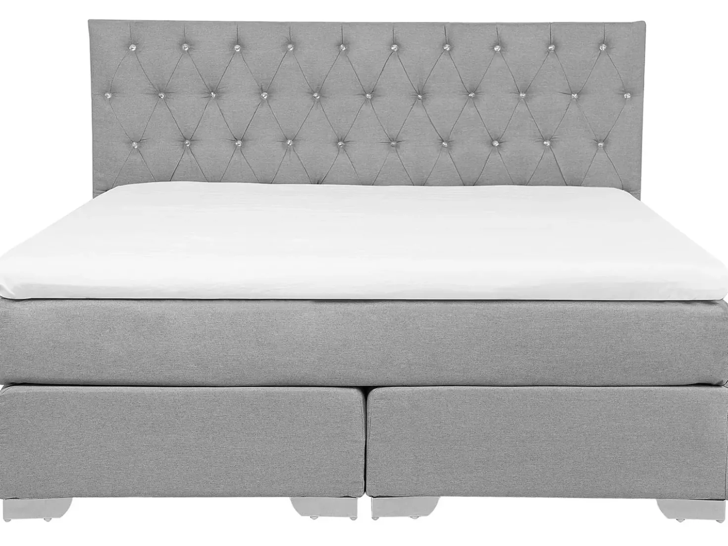 Letto Continentale Tessuto DUCHESS 180 x 200 cm Grigio chiaro