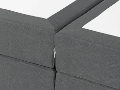 Letto Continentale Tessuto PRESIDENT 160 x 200 cm Grigio scuro