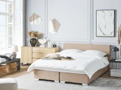Letto Continentale Tessuto PRESIDENT 160 x 200 cm Beige