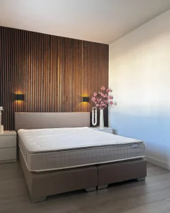 Letto Continentale Tessuto PRESIDENT 160 x 200 cm Beige