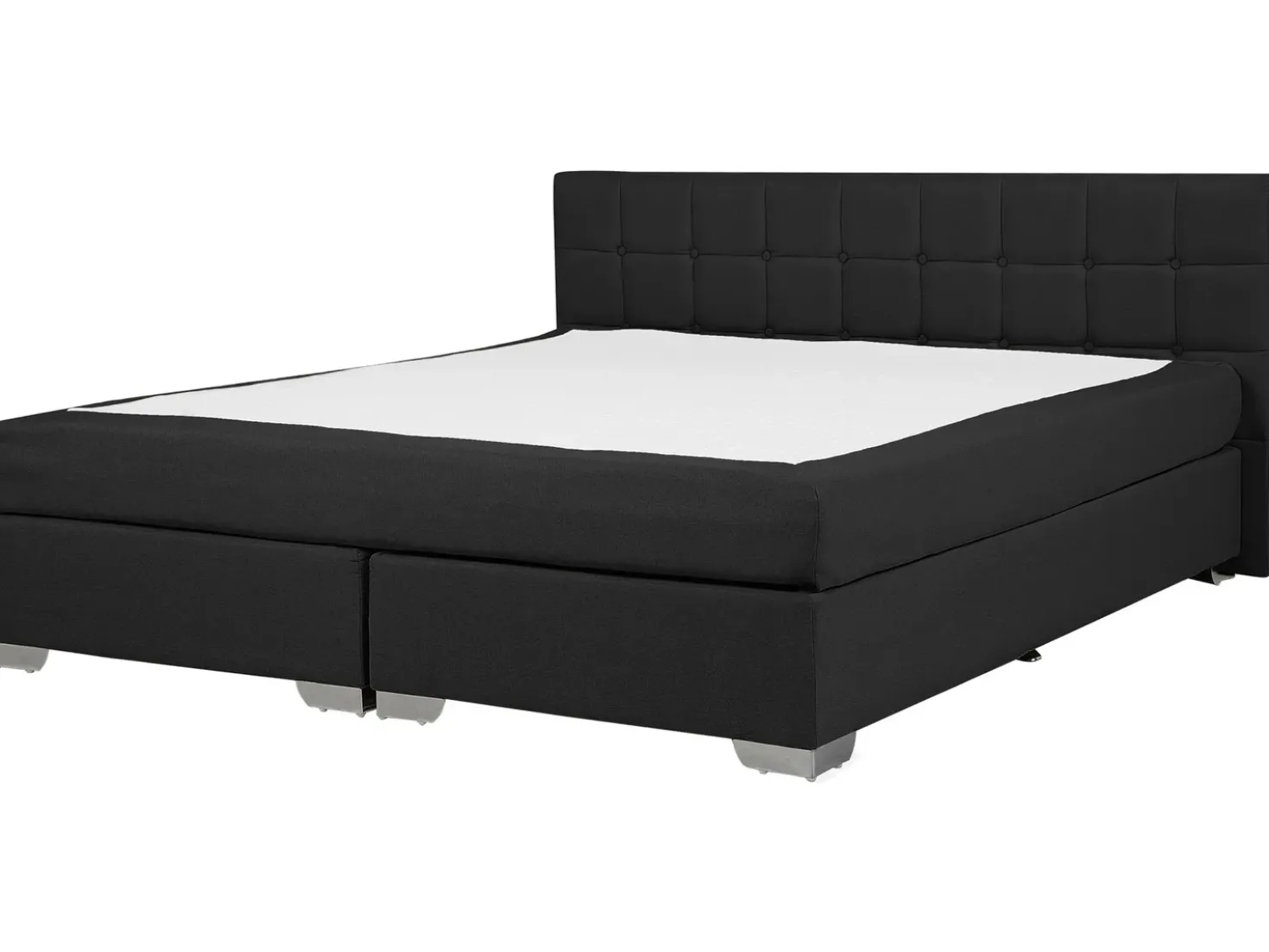 Letto Continentale Tessuto ADMIRAL 180 x 200 cm Nero