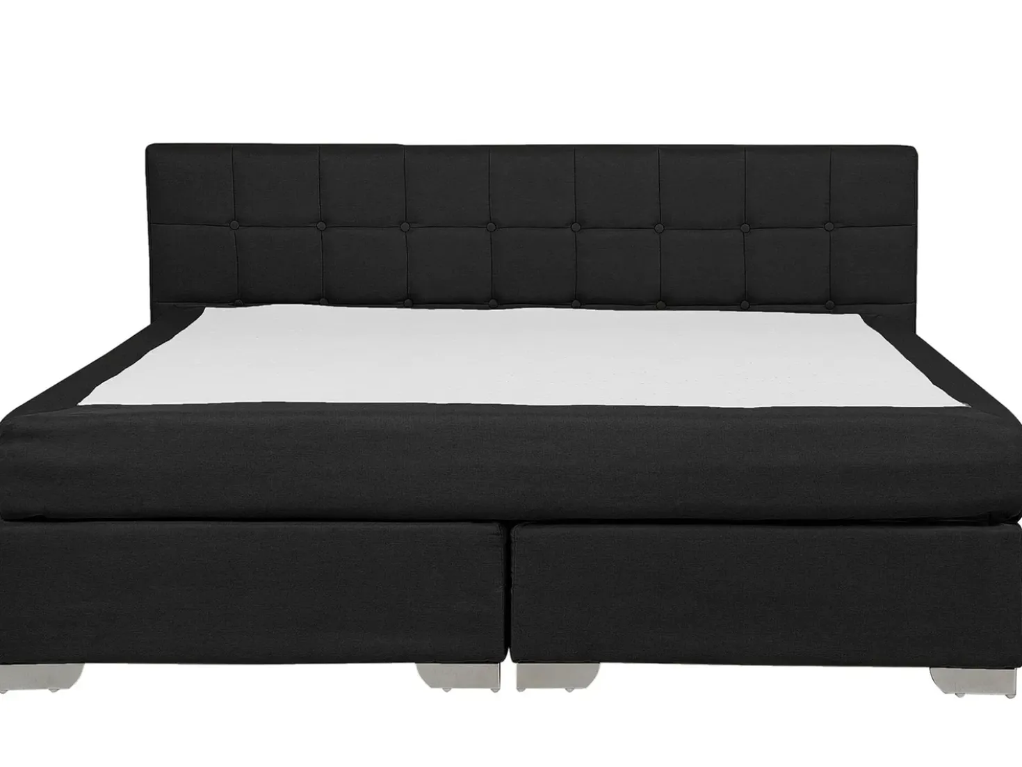 Letto Continentale Tessuto ADMIRAL 180 x 200 cm Nero