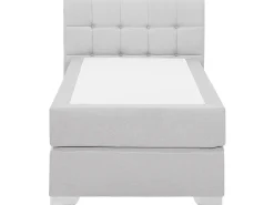 Letto Continentale Tessuto ADMIRAL 90 x 200 cm Grigio chiaro