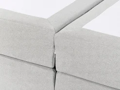 Letto Continentale Tessuto PRESIDENT 160 x 200 cm Grigio chiaro