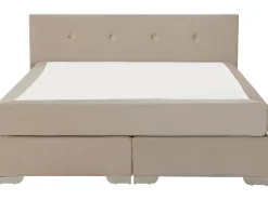 Letto Continentale Velluto CONSUL 180 x 200 cm Beige chiaro