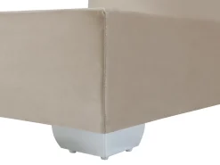 Letto Continentale Velluto CONSUL 180 x 200 cm Beige chiaro