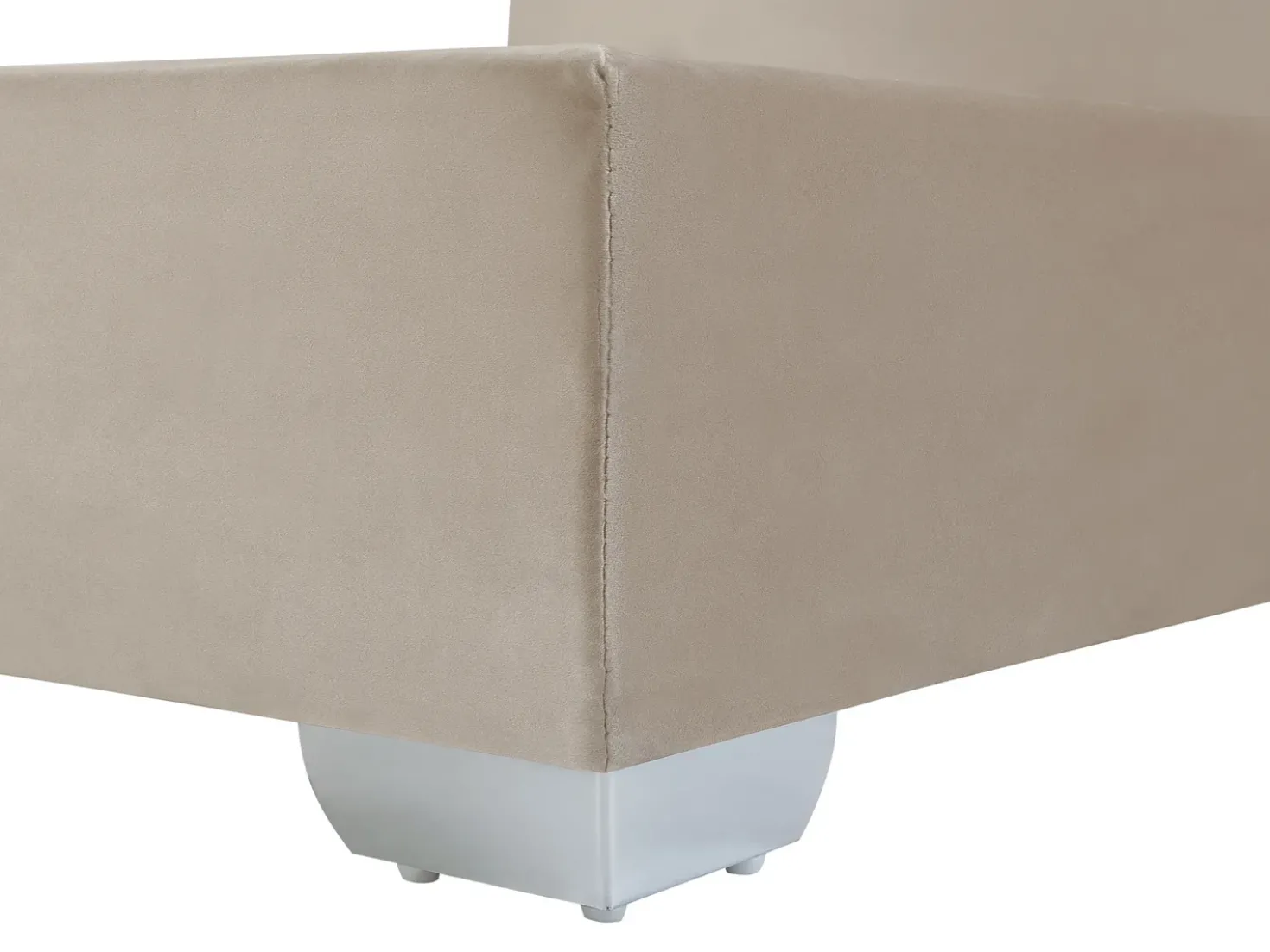 Letto Continentale Velluto CONSUL 180 x 200 cm Beige chiaro