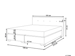 Letto Continentale Velluto CONSUL 180 x 200 cm Beige chiaro