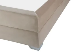 Letto Continentale Velluto CONSUL 180 x 200 cm Beige chiaro