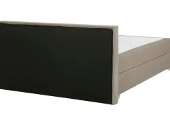 Letto Continentale Velluto CONSUL 180 x 200 cm Beige chiaro