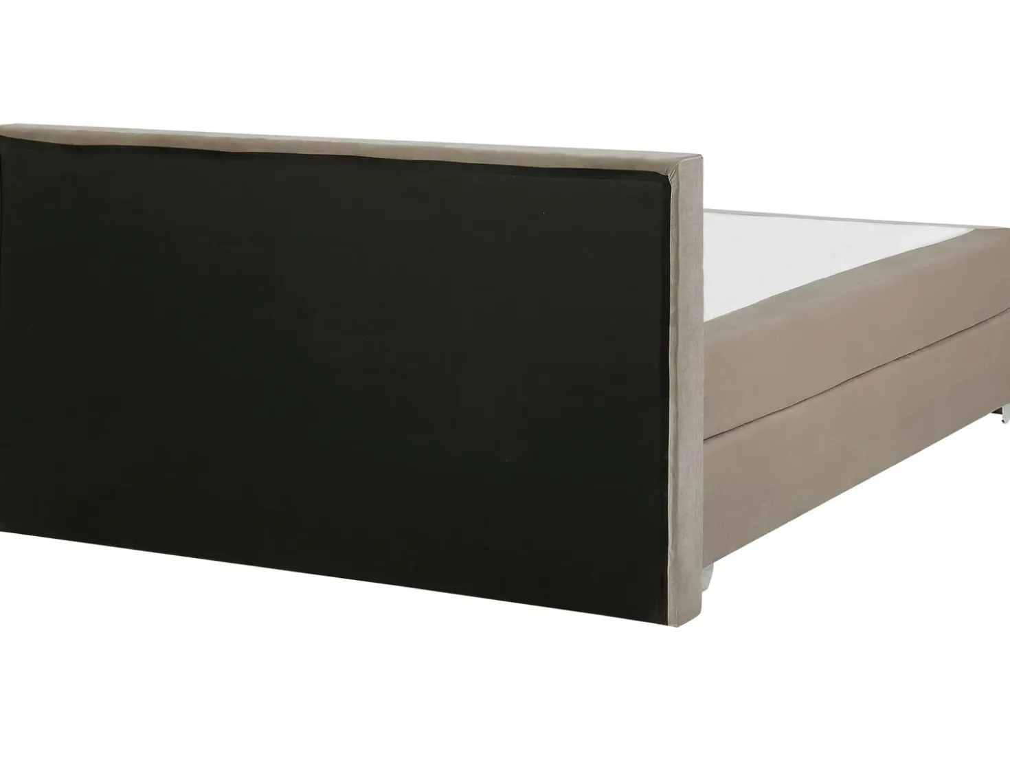 Letto Continentale Velluto CONSUL 180 x 200 cm Beige chiaro