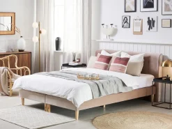 Letto Continentale Velluto MARQUISE 180 x 200 cm Beige